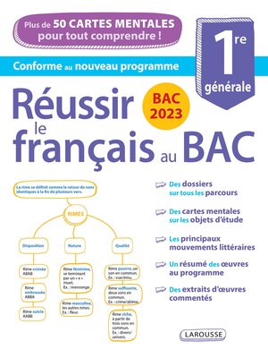 cover image of Bac 2023 Réussir le français au bac, avec des cartes mentales